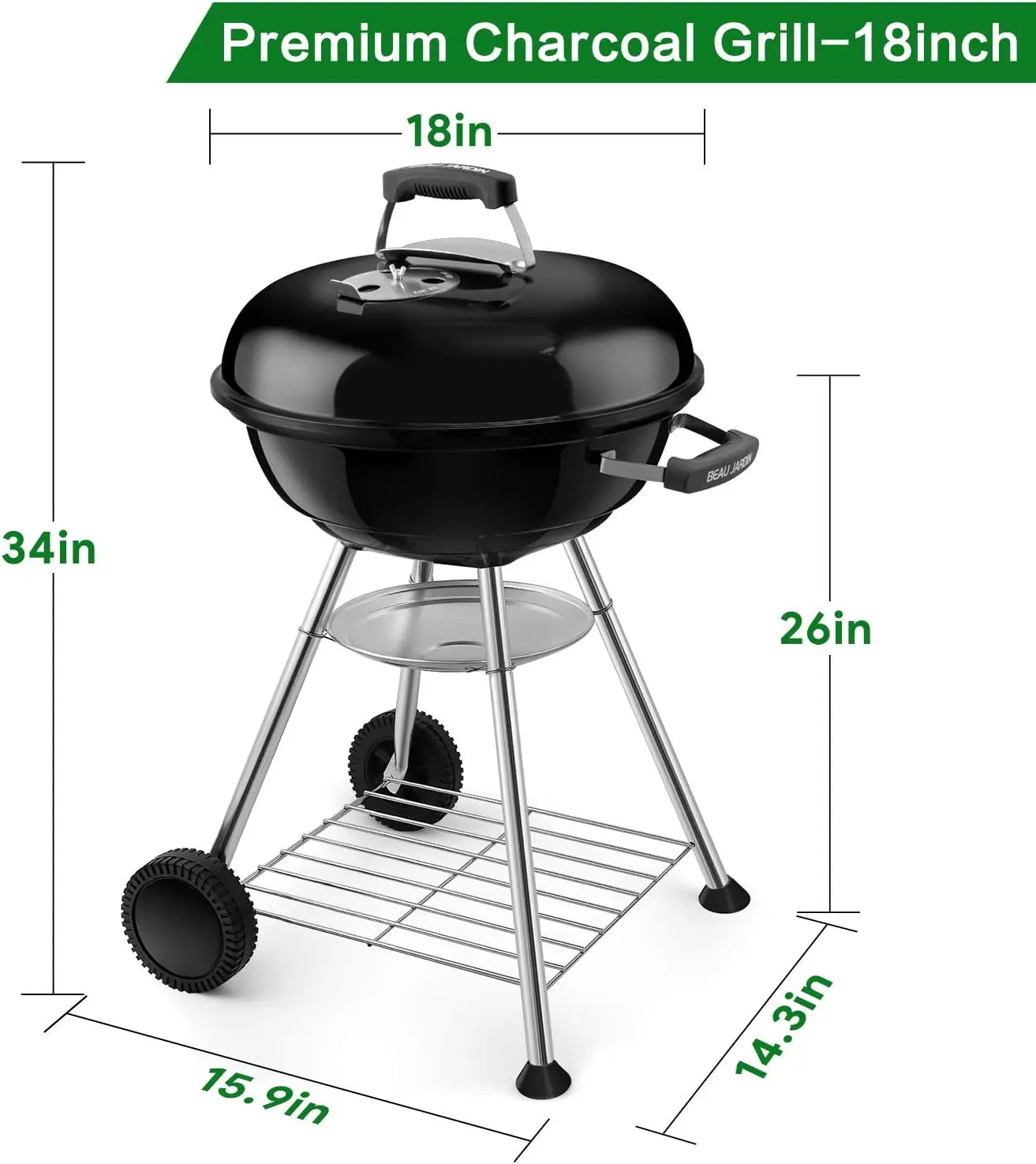 Premium 18 Inch Charcoal Grill