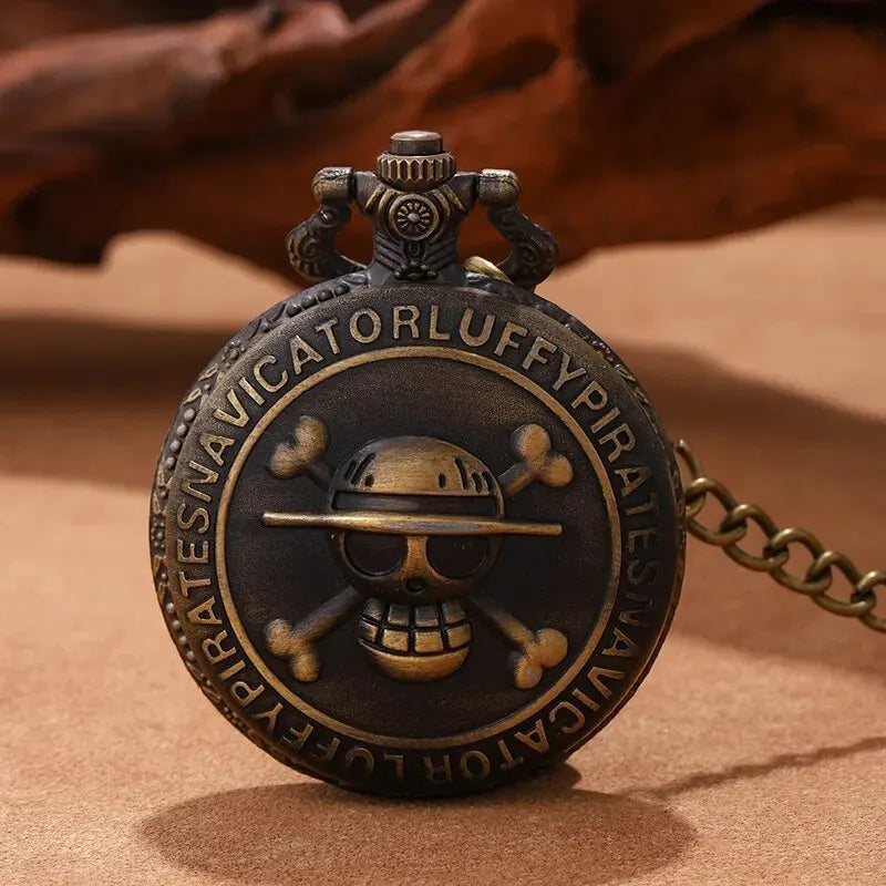 Retro Punk Quartz Pocket Watch with Necklace Chain