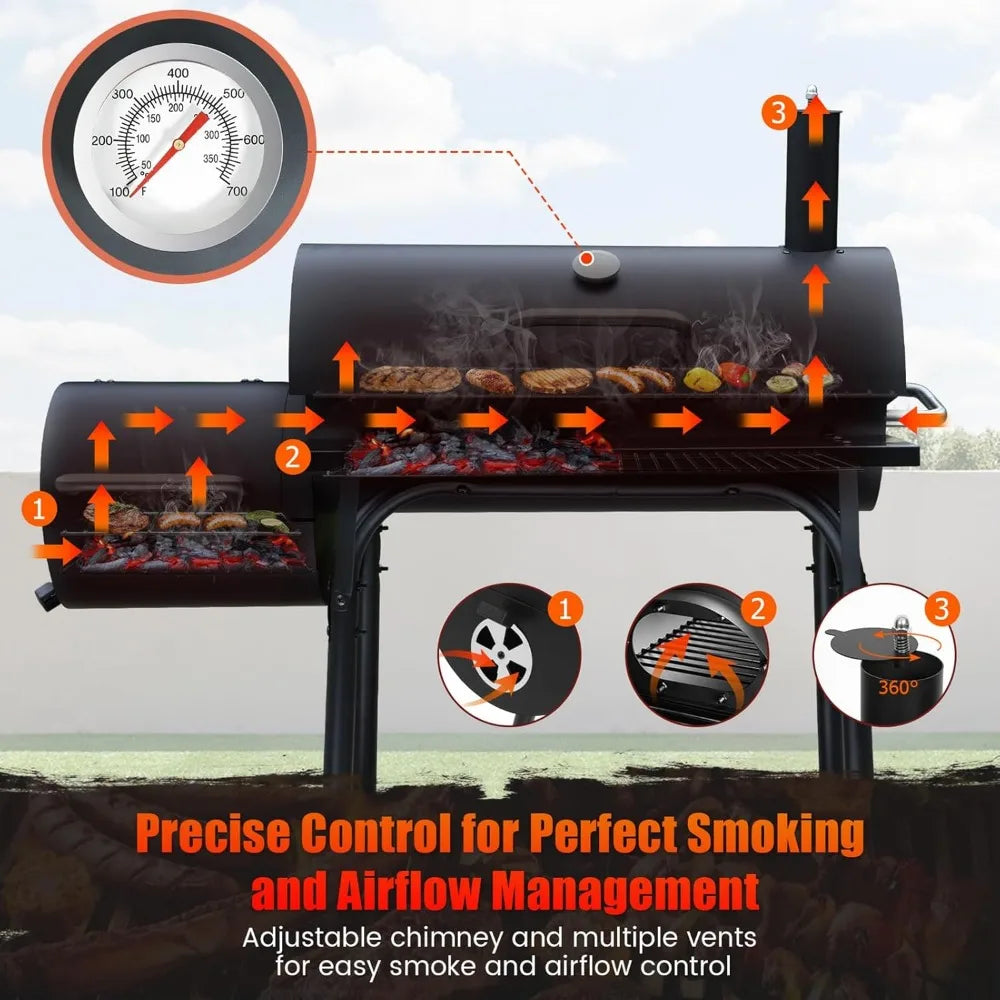 Charcoal Grills with Offest Smokers